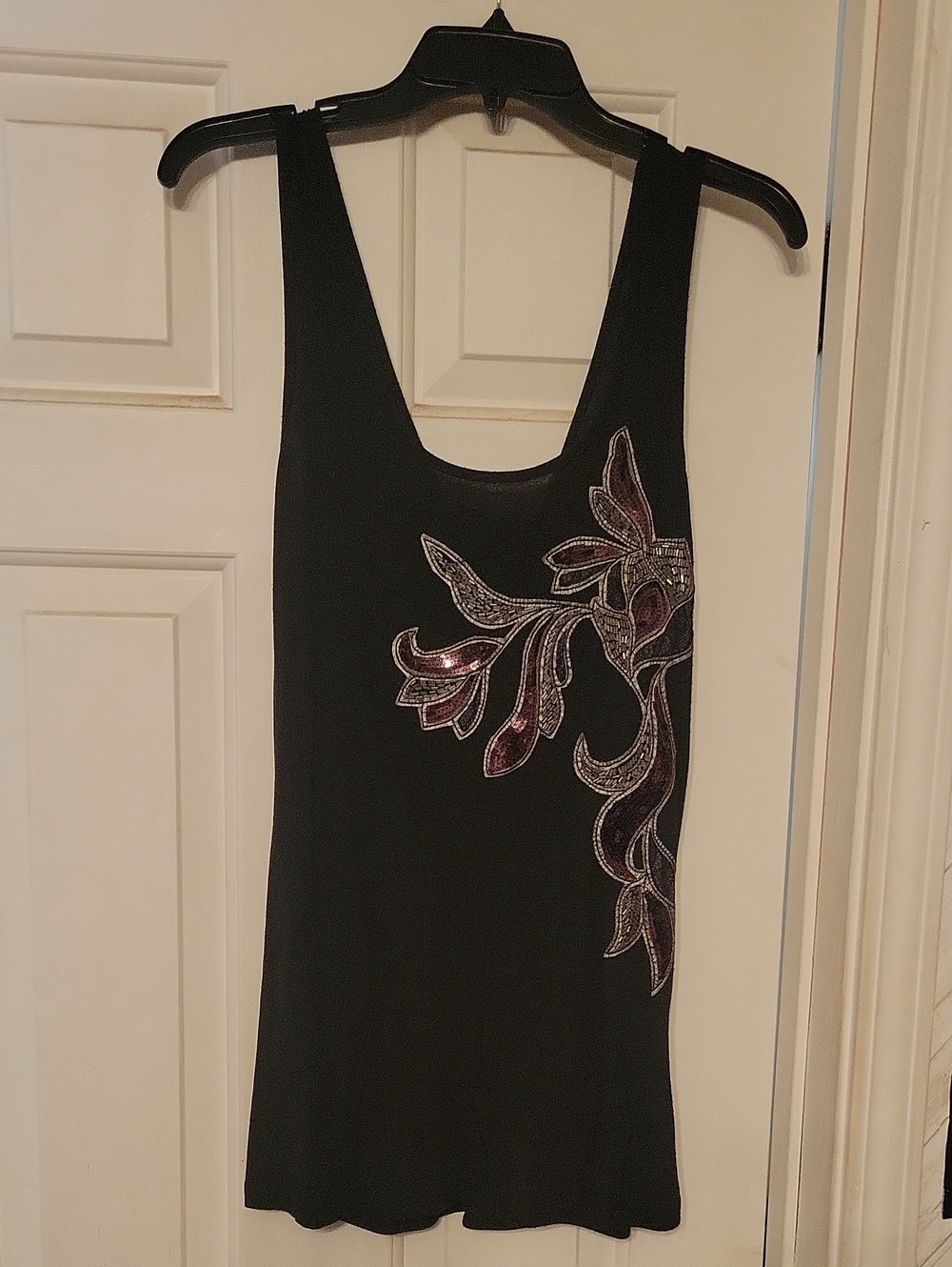 Miss Me Beaded/Sequin Floral Tank Top